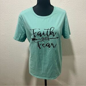 Faith Over Fear Women's Mint Green T-Shirt